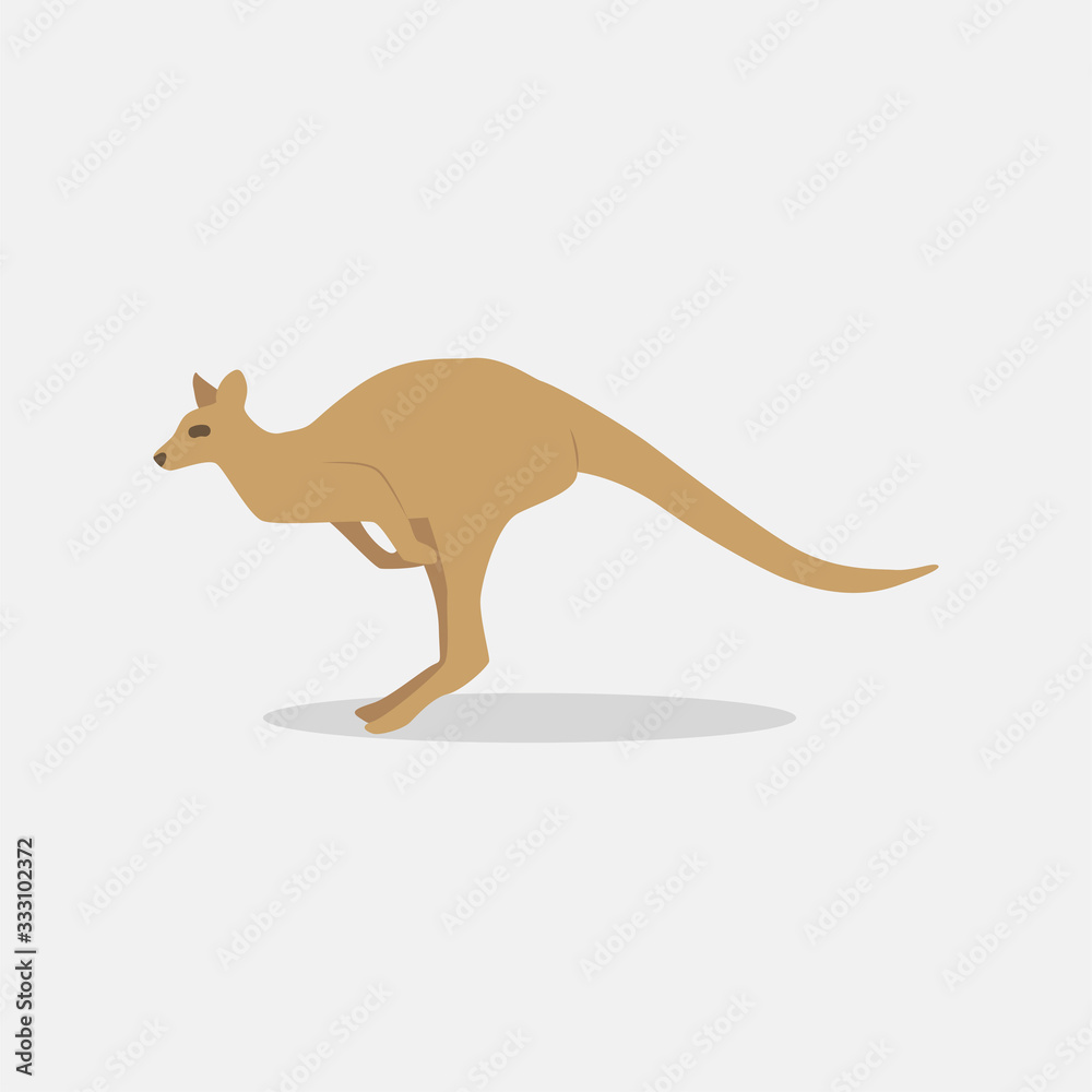 cute kangaroo in flat style on white background cute kangaroo in flat style on white background