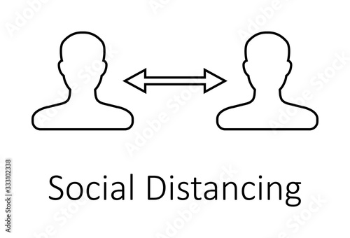 Social distancing icon vector. Social Distancing and Self Quarantine. Quarantine measures sign. Coronavirus.