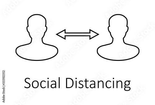 Social distancing icon vector. Social Distancing and Self Quarantine. Quarantine measures sign. Coronavirus.