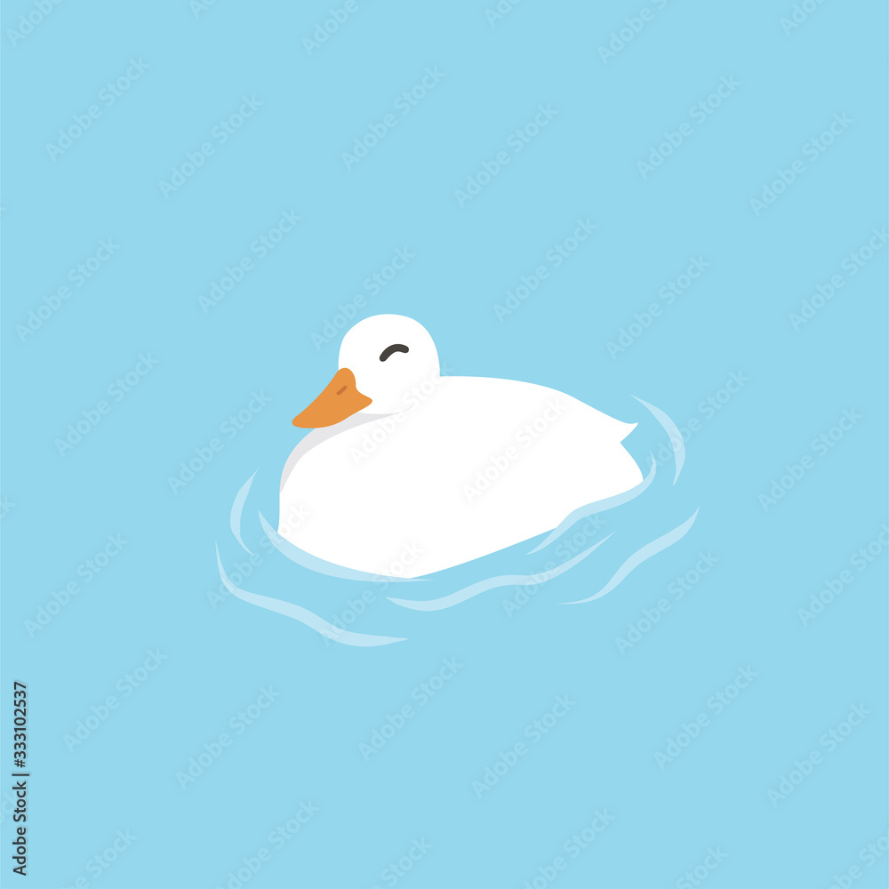 Fototapeta premium Cartoon goose. Cute Cartoon goose, Vector illustration on a white background. Drawing for children.