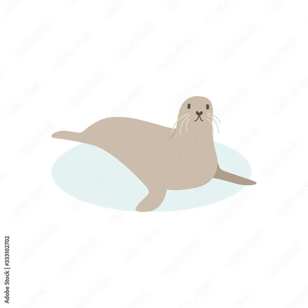 Cartoon walrus, seal. Cute walrus goose, Vector illustration on a white background. Drawing for children. Cartoon walrus, seal. Cute walrus goose, Vector illustration on a white background. Drawing for children.