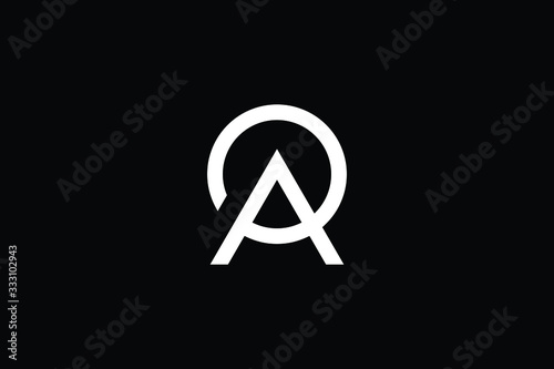 Minimal elegant monogram art logo. Outstanding professional trendy awesome artistic AP PA initial based Alphabet icon logo. Premium Business logo White color on black background