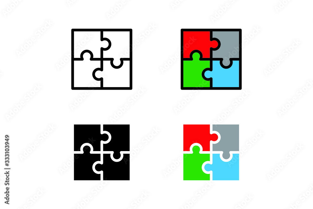 Fototapeta premium Puzzle icon set, management icon design