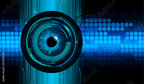 Blue eye cyber circuit future technology concept background