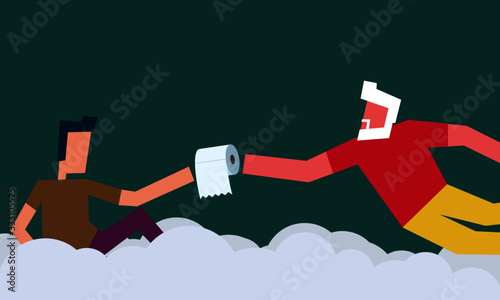 God soap man vector illustration. Hand Washing concept. Cleanliness and Hygiene design. 