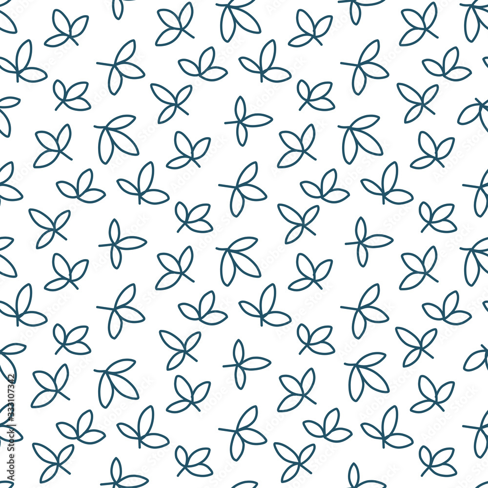 Abstract leaves pattern for fabric design. Vector abstract foliage background.