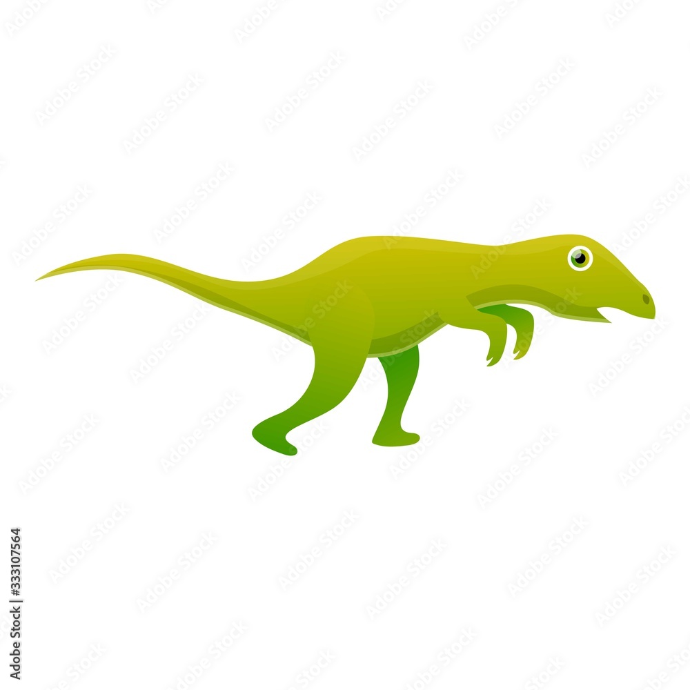 Green dinosaur icon. Cartoon of green dinosaur vector icon for web design isolated on white background