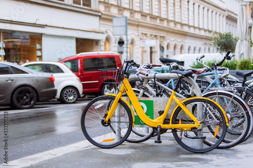 bicycle parking place at city street