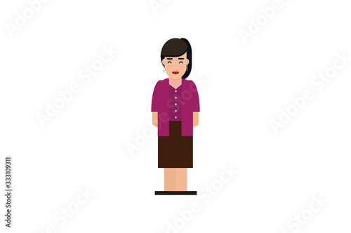 Character in flat design style isolated. Flat character cartoon vector illustration.