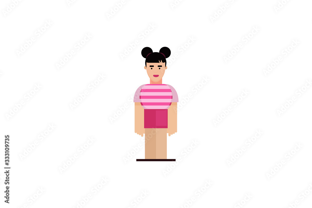 Character in flat design style isolated. Flat character cartoon vector illustration.
