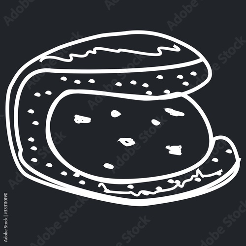 Vada Pav Line Drawing indian snacks Vector