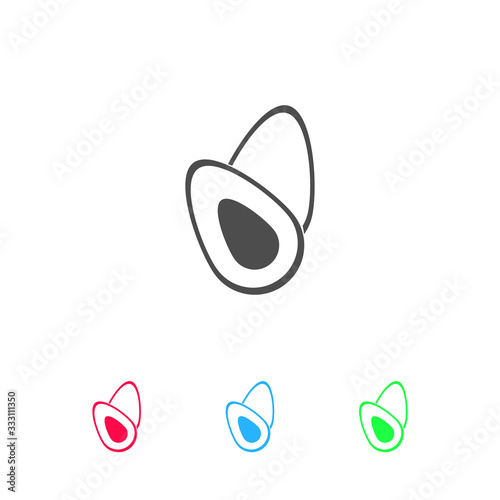Avocado fruits icon flat.