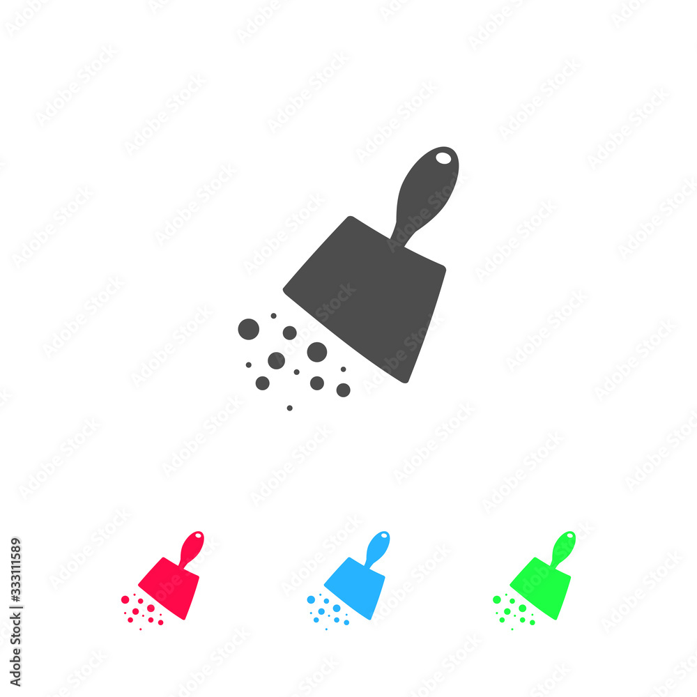 Obraz premium Scoop with garbage icon flat.