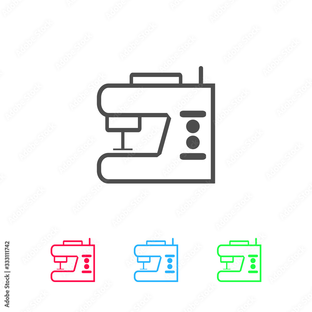 Sewing machine icon flat. Sewing machine icon flat.