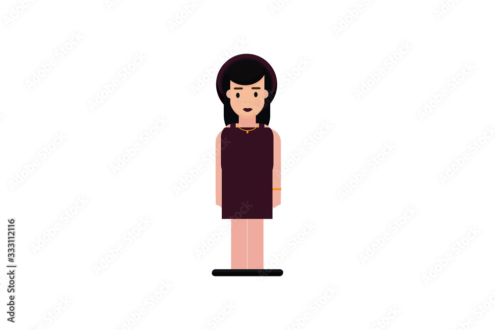 Character in flat design style isolated. Flat character cartoon vector illustration.