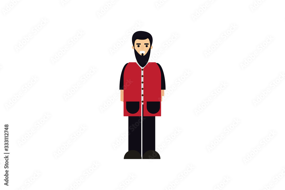 Character in flat design style isolated. Flat character cartoon vector illustration. Character in flat design style isolated. Flat character cartoon vector illustration.