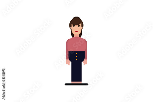 Character in flat design style isolated. Flat character cartoon vector illustration.