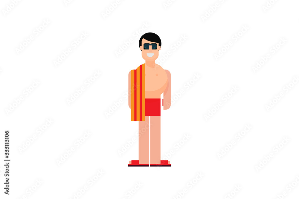 Character in flat design style isolated. Flat character cartoon vector illustration. Character in flat design style isolated. Flat character cartoon vector illustration.