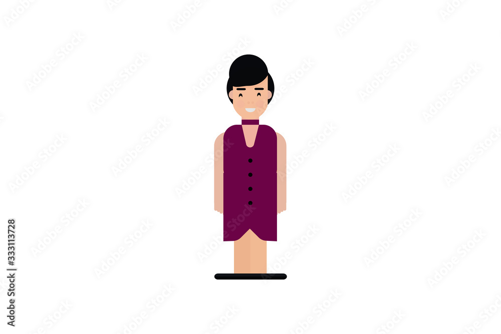 Character in flat design style isolated. Flat character cartoon vector illustration.