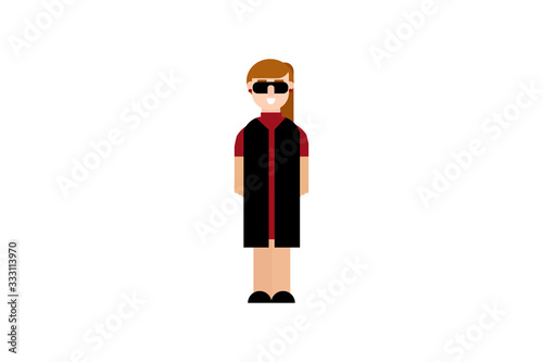 Character in flat design style isolated. Flat character cartoon vector illustration.