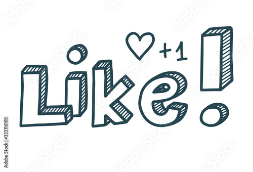 Social media: likes for posts and other media pics. Vector illustration in cute style