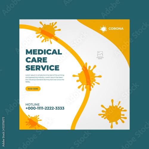 Covid-19 Coronavirus Square Flyer & Social Media Post  