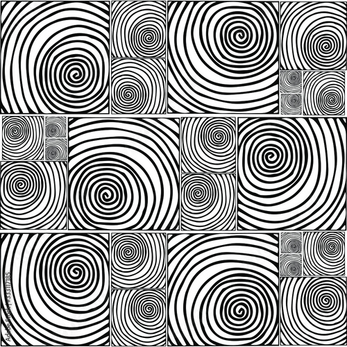 Squares with  patterns inside. Tiles with illustrations.
