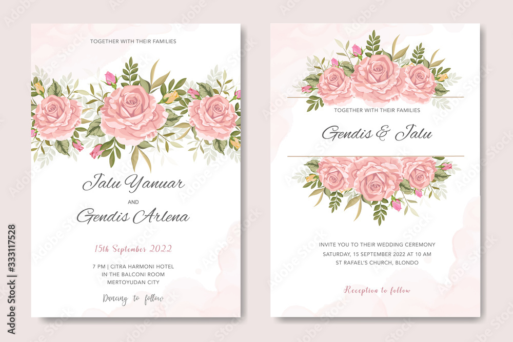 beautiful wedding card template with floral beautiful wedding card template with floral