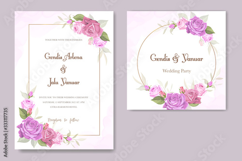 beautiful wedding card template with floral