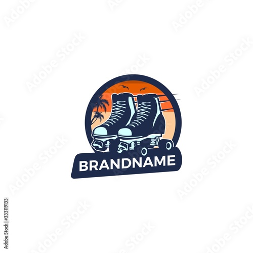 Vintage inline skate retro logo