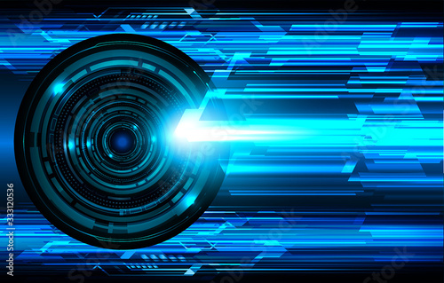 Blue eye cyber circuit future technology concept background