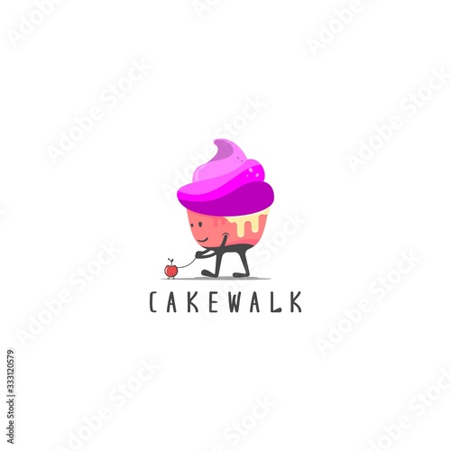 Cute cake walk gradient logo photo