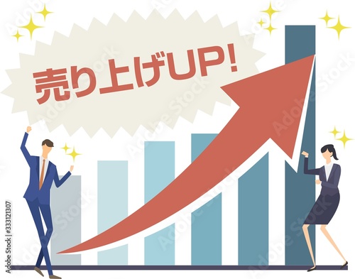 グラフ　ビジネス　成長　チャート　上昇ベクター　イラスト