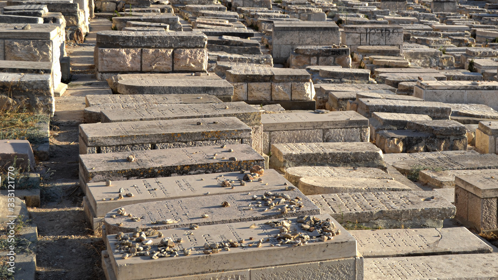 Jewish cemetery in the old city of Jerusalem. The Jews do not leave flowers in the graves, they leave stones. Jewish cemetery in the old city of Jerusalem. The Jews do not leave flowers in the graves, they leave stones.