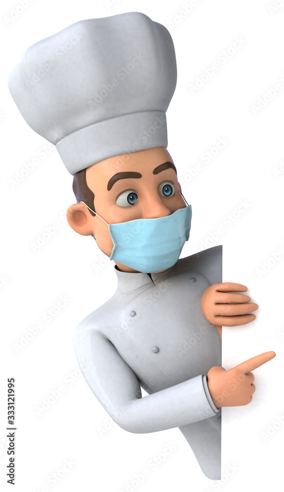 3D illustration of a cartoon character with a mask 3D illustration of a cartoon character with a mask