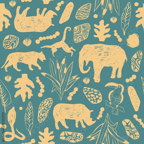Photography Tropical seamless pattern. Safari wallpaper.