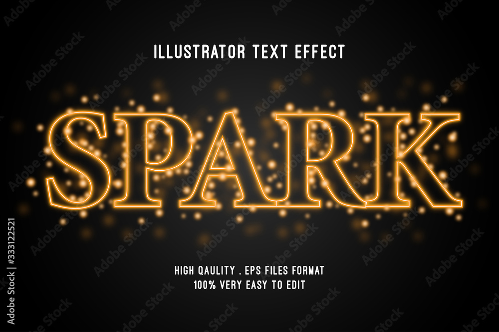 Editable Text effect - Gold spark style effect