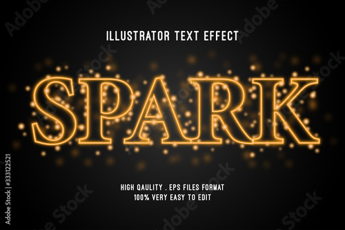 Obraz na plátně Editable Text effect - Gold spark style effect