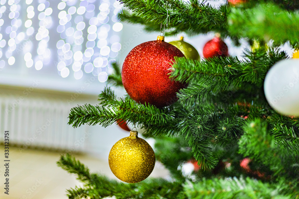 New Year tree and decorations New Year tree and decorations