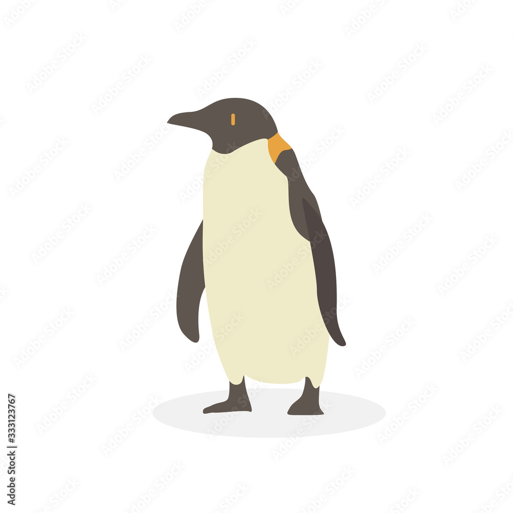 Obraz premium Cartoon penguin. Cute Cartoon penguin, Vector illustration on a white background. Drawing for children.