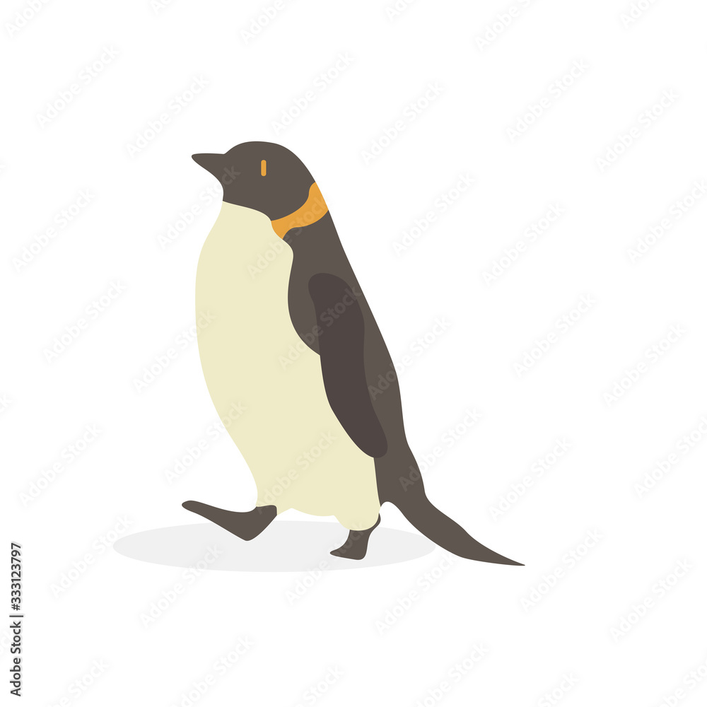 Obraz premium Cartoon penguin. Cute Cartoon penguin, Vector illustration on a white background. Drawing for children.