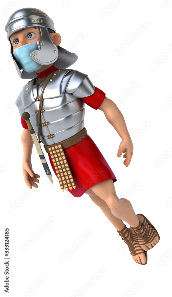 3D illustration of a cartoon character with a mask 3D illustration of a cartoon character with a mask
