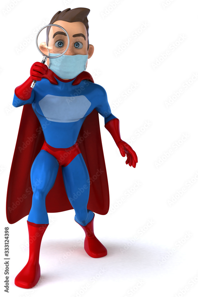 3D illustration of a cartoon character with a mask 3D illustration of a cartoon character with a mask