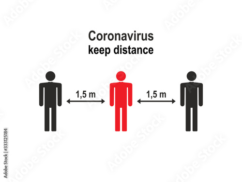 Keep distance  coronavirus. Vector illustration  flat design.