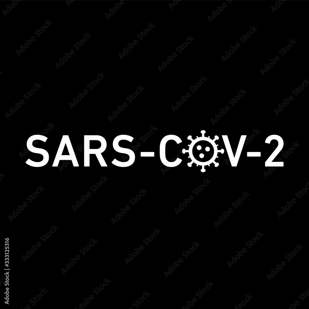 Sars Cov 2 icon. Vector concept illustration of Covid-19 virus | flat design infographic icon white on black background