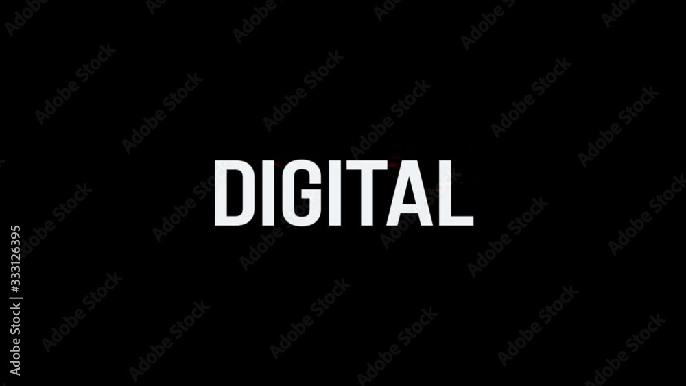 Digital. Animation of Text With Glitch Effect. Alpha Channel Digital. Animation of Text With Glitch Effect. Alpha Channel
