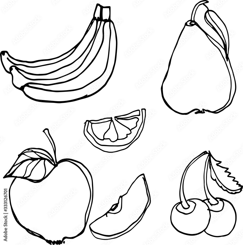 Fruits Drawing Over Pink Background. Vector Illustration Royalty Free SVG,  Cliparts, Vectors, and Stock Illustration. Image 17427458.