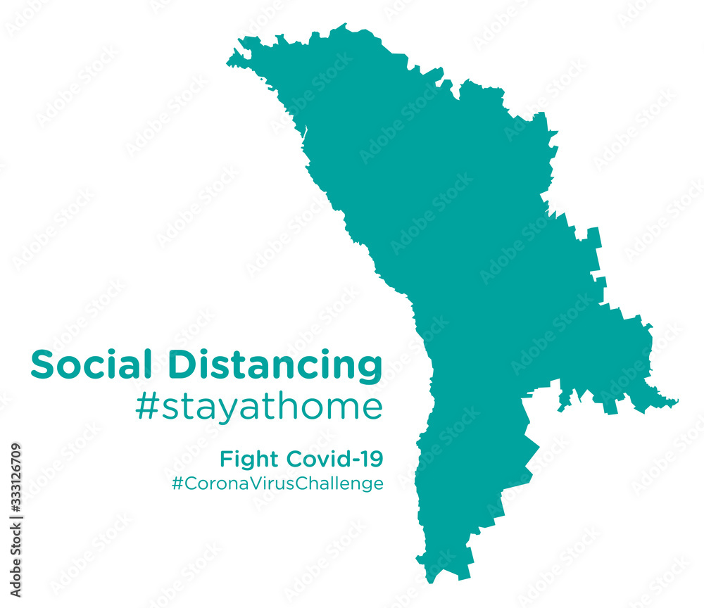 Moldova map with Social Distancing stayathome tag