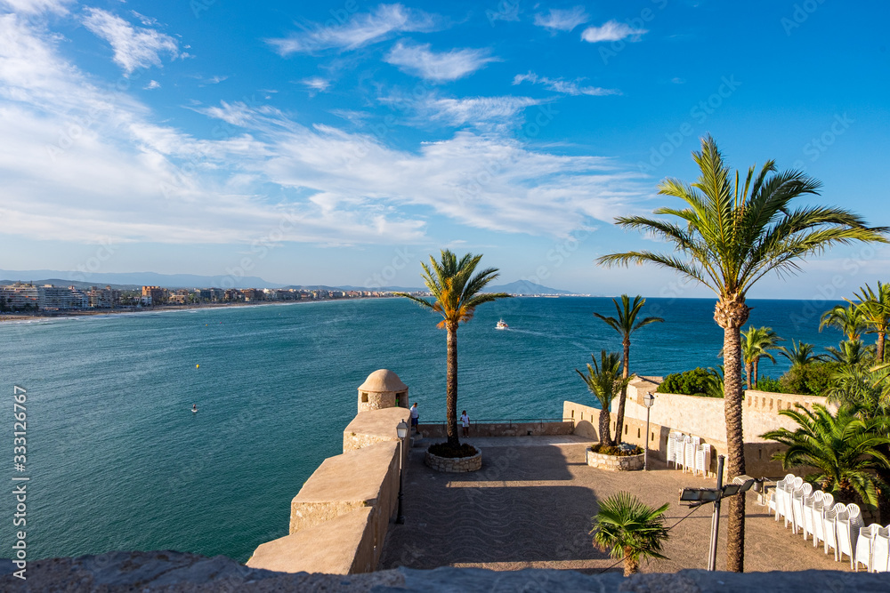 Fototapeta premium Peniscola castle and town in Castellon, Spain.