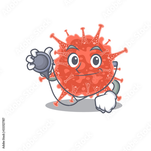 An elegant orthocoronavirinae in a Doctor Cartoon character with tools photo